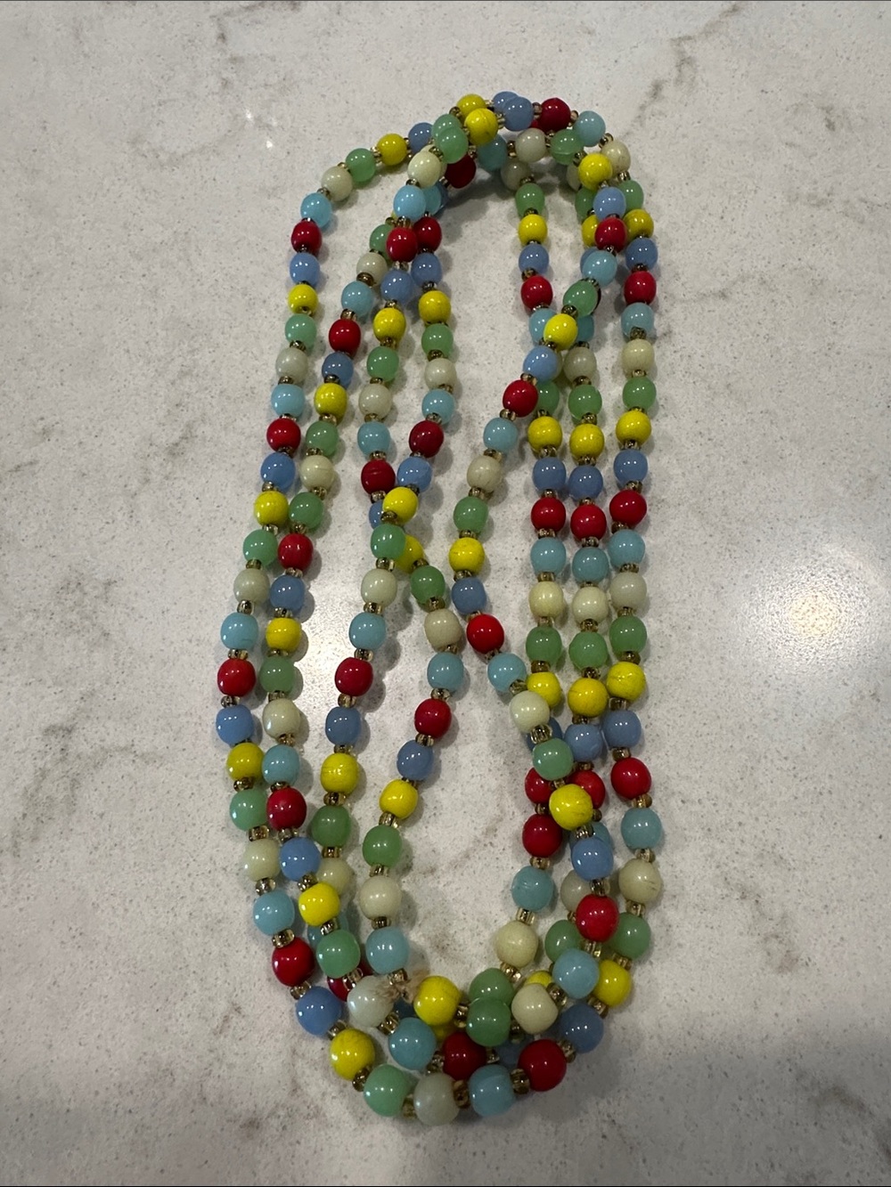 Multicolor Beaded Layered Necklace - Vibrant Pastel Mix